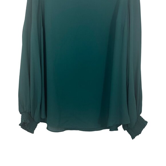 Apt. 9 Womens Long-Sleeve Blouse SZ XL Green Keyhole Neck Lightweight Polyester - Picture 10 of 12